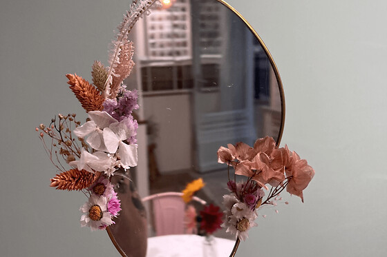 Atelier miroir en fleurs séchées à Bourges (18)
