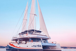 Coucher de soleil en catamaran depuis Marina Baie des Anges (06)