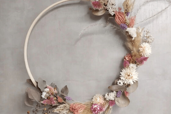 Atelier couronne de fleurs séchées à Lyon 4ème