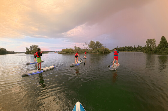 Stand Up Paddle au coucher du soleil à Lyon (69)