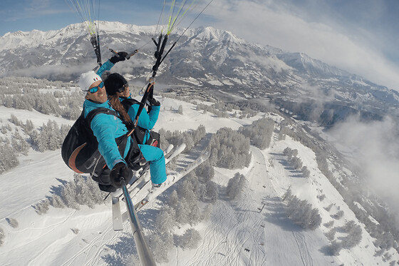 Baptême en Parapente en hiver à Pra-Loup (04)