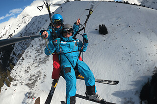 Baptême en parapente en hiver depuis Beauregard (74)