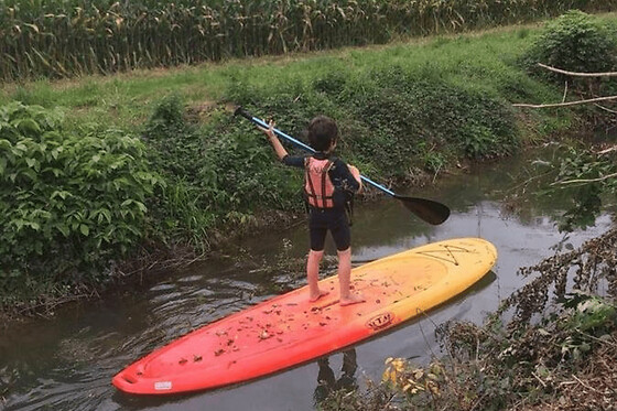 Pique nique et Paddle sur le canal du Moulin de Sabathier (64)