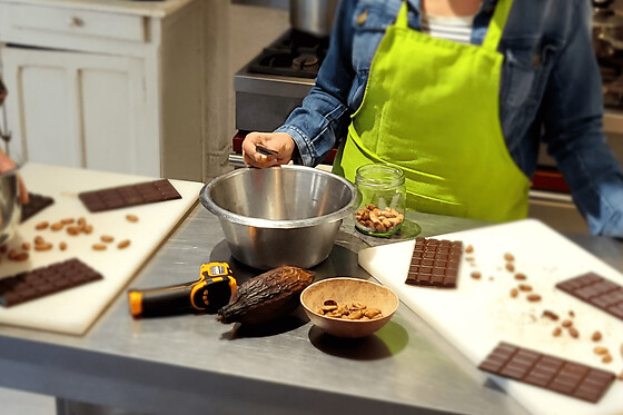 Atelier fabrication de tablette en chocolat bio aux Lilas (93)