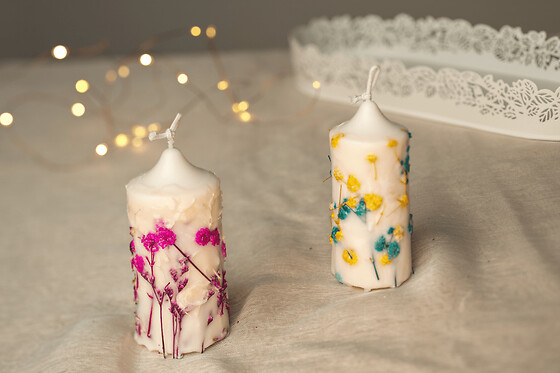 Atelier bougie bloc fleurs séchées à Lagny-sur-Marne (77)