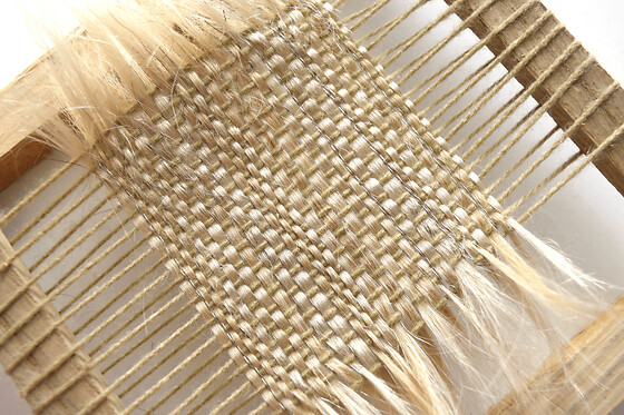 Tissage de fibres naturelles sur cadre (81)