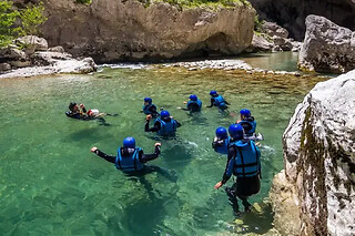 Randonnée aquatique dans le couloir Samson au Verdon (04)