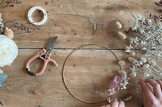 Atelier création couronne en fleurs séchées à Mouvaux (59)