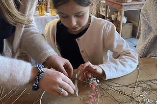 Atelier parent/enfant couronne de fleurs séchées à Mouvaux (59)