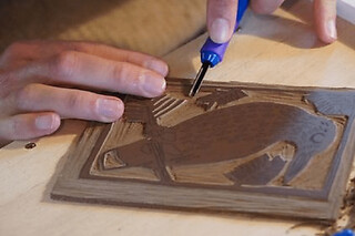 Atelier découverte de la Linogravure à Lacanau (33)