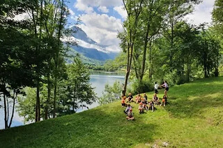 Escalade avec vue sur le lac à Loudenvielle (65)