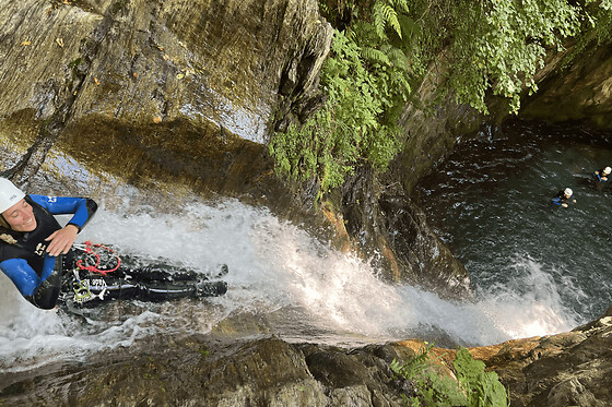 Canyoning sportif au canyon de Bénétant près de La Plagne (73)