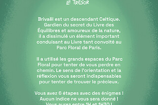 Escape Game extérieur au Parc floral "Trésor du parc de Brivael" - Tarif Matin