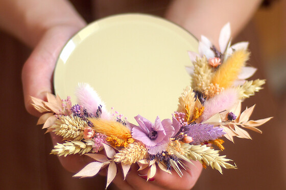 Atelier miroir en fleurs séchées à Paris 19ème