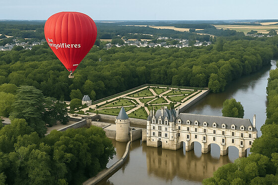 Vol privé en Montgolfière au-dessus du Château de Chenonceau  - Vol VIP semaine - 2 personnes